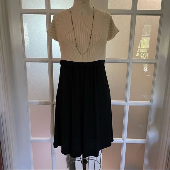 Tara Jarmon Classic Beautiful Black & Ivory Dress! - Picture 3 of 8